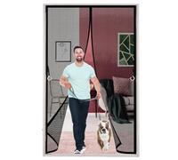 Mosquitera Puerta Magnetica 91 x 207 cm Contra Respirable, con Imanes Cortinas Mosquiteras Fácil de Instalar, Antimosquitos, Malla Fina Adiós a Los Mosquitos, Negro