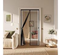 Mosquitera Puerta Magnetica 95 x 195 cm Protección Insectos, Resistente a La Rotura Cortina Contra Mosquitos Fácil Instalación sin Taladrar para Dormitorio Sala de Puerta, Negro