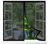 Mosquitera Puerta Magnetica 97 x 153 cm Imanes Más Fuertes, Protección Contra Insectos, sin Taladrar Cortina Mosquitera para Puerta para Dormitorio Sala de, Negro