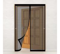 Mosquitera Puerta Magnética 98 x 218 cm Mosquiteras Magneticas Se Cierra Automáticamente Cortina Mosquitera Puerta Exterior Varios Tallas para Exterior, de Balcón, Negro