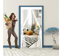 Mosquitera Puerta Magnetica Adsorción 80 x 230 cm Autoadhesiva,resistente,con manos libres Mosquiteras Imantadas Pantalla con kit de instalación para Sala Estar Balcón Habitación, Blanco A