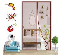 Mosquitera Puerta Magnetica, Adsorción Magnética Anti Mosquito Insecto Mosquitera Plegable, Corredera Cortina Magnética, para Puertas de Sala Balcón-Brown-B|| 75x205cm(29x80inch)