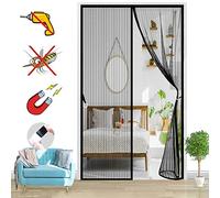 Mosquitera Puerta Magnetica, Adsorción Magnética Anti Mosquito Insecto Mosquitera Plegable, Corredera Cortina Magnética, para Puertas de Sala Balcón-Black-A|| 100x215cm(39x84inch)