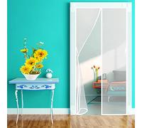 Mosquitera Puerta Magnetica Blanca, 110x210cm Cortina Mosquitera Magnética Para Puertas Evita Paso de Insectos Fácil De Instalar Dejar Pasar El Aire Fresco, Blanco, 663 Tamaños