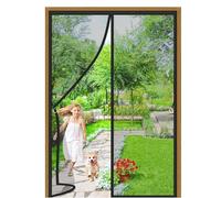 Mosquitera Puerta Magnetica Corredera 150x275cm Cierre Magnético De Mosquitera con Instalación Adhesiva Cortina Ventana Exterior Magnética para Puertas Abatible Salón Balcón Corredor Negro