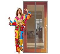Mosquitera Puerta Magnetica Corredera Cortina 104 x 214 cm Varios Tallas Cortina Mosquitera Puerta Exterior Mantiene El Aire Fresco para Exterior de Balcón Patio, Gris
