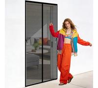 Mosquitera Puerta Magnetica Corredera Cortina 133 x 209 cm Varios Tallas Mosquito Net Resistente para Balcón, Cocina, Dormitorio, Correderas, Garaje O Patio, Negro