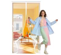 Mosquitera Puerta Magnetica Corredera Cortina 60 x 254 cm Varios Tallas Cortinas Mosquiteras Puertas Transpirables, Antimosquitos para Puerta Exterior de Balcón Patio, Blanco