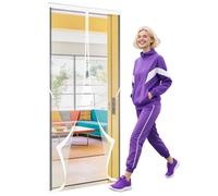 Mosquitera Puerta Magnetica Corredera Cortina 69 x 233 cm Varios Tallas Mosquito Net Mantiene El Aire Fresco Dentro y Los Bichos Fuera para Puertas de Patio y Balconeras, Blanco