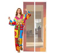 Mosquitera Puerta Magnetica Corredera Cortina 95 x 224 cm Varios Tallas Cortina Mosquitera Puerta Exterior Mantiene El Aire Fresco para Exterior de Balcón Patio, Blanco