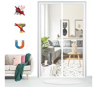 Mosquitera Puerta Magnetica, Cortina Mosquitera Magnética de Malla Anti-insectos Fácil de Ensamblar, para Puertas de Salón Balcón-White-B|| 90x205cm(35x80inch)