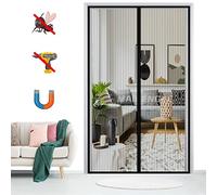 Mosquitera Puerta Magnetica, Cortina Mosquitera Magnética de Malla Anti-insectos Fácil de Ensamblar, para Puertas de Salón Balcón-Black-A||70x180cm(27x70inch)