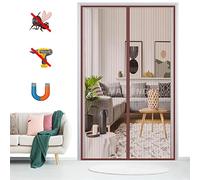 Mosquitera Puerta Magnetica, Cortina Mosquitera Magnética de Malla Anti-insectos Fácil de Ensamblar, para Puertas de Salón Balcón-Brown-A|| 180x200cm(70x78inch)