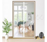 Mosquitera Puerta Magnetica, Cortina Mosquiteras para Puerta Exterior con Imanes, Fácil Instalación sin Taladrar, para Puerta de Balcón o Terraza-White-B||95x235cm(37x92inch)