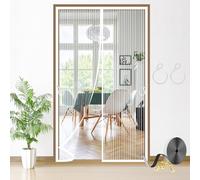 Mosquitera Puerta Magnetica, Cortina Mosquiteras para Puerta Exterior con Imanes, Fácil Instalación sin Taladrar, para Puerta de Balcón o Terraza-White-A||100x255cm(39x100inch)