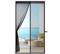 Mosquitera Puerta Magnetica de Balcón, Transpirable Mosquiteras Magnética para Puerta Corredera de Patio, Puerta trasera, uso interior y exterior (150 * 210CM, Negro)