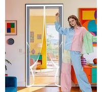 Mosquitera Puerta Magnetica Mosquiteras 100 x 185 cm Varios Tallas Cortina Mosquitera Montaje Sencillo sin Necesidad de Taladrar para Puerta Exterior de Balcón Patio, Blanco