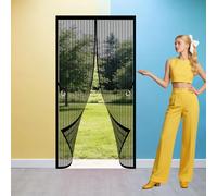 Mosquitera Puerta Magnetica Mosquiteras 101 x 298 cm Imanes para Un Autocierre Cortinas Mosquiteras Puertas Lejos de Los Mosquitos para Todos Los Tamaños de Puertas, Negro