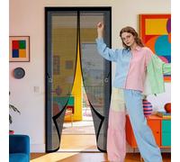 Mosquitera Puerta Magnetica Mosquiteras 110 x 187 cm Varios Tallas Cortina Mosquitera Montaje Sencillo sin Necesidad de Taladrar para Puerta Exterior de Balcón Patio, Negro