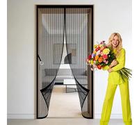 Mosquitera Puerta Magnetica Mosquiteras 136 x 262 cm Varios Tallas Mosquitera Magnetica Puertas Exteriores Resistente para Puertas de Balcón O Terraza, Negro