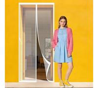 Mosquitera Puerta Magnetica Mosquiteras 66 x 198 cm Varios Tallas Cortina Antimosquitos Montaje Sencillo sin Necesidad de Taladrar para Puerta Del Balcón, Patio, Blanco