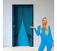 Mosquitera Puerta Magnetica Mosquiteras 70 x 195 cm Varios Tallas Cortina Mosquitera Magnética Puertas Resistente a La Rotura para Todos Los Tamaños de Puertas, Negro