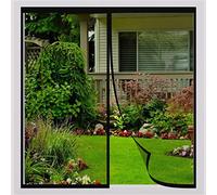 Mosquitera Puerta Magnetica Negro, Mosquitera para La Ventana 95x95 CM, Cortina de Ventana para Prevenir Mosquitos y Insectos, Se Cierra Automáticamente es Fácil de Instalar