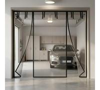 Mosquitera Puerta Magnética para Garaje, Cortina de Fibra de Vidrio Reforzada e Ignífuga, Tela Mosquitera Exterior para Cocheras y Puertas Grandes, Negro (8x7 ft)(Gris,244 x 244 cm(8 x 8 ft))