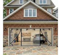 Mosquitera Puerta Magnética para Garaje de Fibra de Vidrio, Cortina Puerta Exterior Resistente con Tela Mosquitera Ignífuga y Cierre Magnético, 305 x 274 cm(Oscuro,366 x 274 cm(12 x 9 ft))