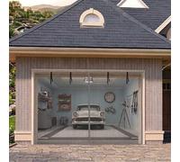 Mosquitera Puerta Magnetica para Garaje, Pantalla de Malla para Puerta de Garaje, Cortina Magnética de Fibra de Vidrio Reforzada, Cierre Automático Sin Taladrar para Patio y Almacén