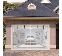 Mosquitera Puerta Magnetica para Garaje, Pantalla de Malla para Puerta de Garaje, Cortina Magnética de Fibra de Vidrio Reforzada, Cierre Automático Sin Taladrar para Patio y Almacén