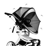 Mosquitera Universal Antimosquitos para Bebé Mosquitera con Cremallera para Bebé Malla Fina, Resistente a Desgarros y Lavable para Capazo, Silla de Paseo, Cuna de viaje, Carrito, Cochecito (Negro)