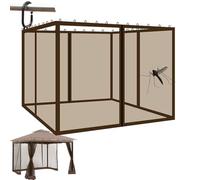Mosquitera universal de 10 x 12 pies para cenador, paredes laterales de malla de 4 paneles, perfecta para patio al aire libre y jardín, protección de fácil instalación