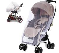 Mosquitera Universal para Cochecitos, Mosquitera de Malla Fina para Carrito Bebé, Mosquitera Elástica Resistente al Desgarro para Cochecito, Ideal para contra Mosquitos y Insectos, Blanco