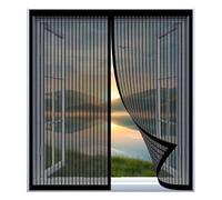 Mosquitera Ventana 100 x 125 cm Fácil Instalación sin Taladrar, Fácil de Limpiar Puerta Mosquitera sin Huecos para Todas Las Ventanas, Negro