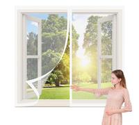 Mosquitera Ventana 100 x 145 cm Protección Contra Mosquitos y Moscas Mosquitera Ventana Magnetica Fácil Instalación Adhesiva para Balcón Corredera Terraza, Blanco