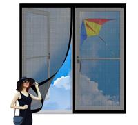 Mosquitera Ventana 100 x 145 cm Protección Contra Mosquitos y Moscas Mosquitera Ventanas Adhesiva Lavables para Balcón Corredera Terraza, Negro