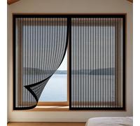 Mosquitera Ventana 110 x 135 cm Mantiene Insectos, Moscas y Mosquitos Fuera Mosquitera Ajustable Ventanas Fácil de Ensamblar Autoadhesivo para Balcón Corredera Terraza, Negro