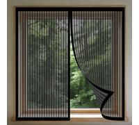Mosquitera Ventana 110 x 150 cm Imanes Se Cierran Automáticamente Mosquitera Magnética Ventanas Fácil Instalación Adhesiva para Ventanasde Balcón, Ventanasde Patio, Sala, Negro