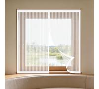 Mosquitera Ventana 110 x 150 cm Imanes Se Cierran Automáticamente Mosquitera Ventana Fácil de Limpiar para Exterior Jardín Balcón Salón Casa Tienda, Blanco