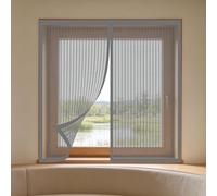 Mosquitera Ventana 115 x 125 cm Imanes Se Cierran Automáticamente Mosquitera Magnética Ventana Fácil Instalación, Sin Taladrar Ni Atornillar para Balcón Corredera Terraza, Gris