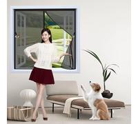 Mosquitera Ventana 130 x 123 cm Mosquiteras de Ventanas Mantiene Insectos, Moscas y Mosquitos Fuera con Cinta de Gancho No Es Necesario Taladrar, Negro