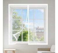 Mosquitera Ventana 130 x 165 cm sin Taladrar Ni Atornillar Mosquiteras Lavables Adecuada para Decoración Del Hogar, Blanco