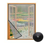 Mosquitera ventana 130x150cm ajustable con autoadhesivo, mosquitera autoadhesiva ventana con orificio de 1mm, mosquitera para ventana ajustable con cinta adhesiva fuerte y resistente (130x150, Negro)