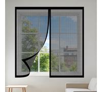 Mosquitera Ventana 135 x 100 cm sin Taladrar Ni Atornillar Mosquiteras Lavables Adecuada para Decoración Del Hogar, Negro