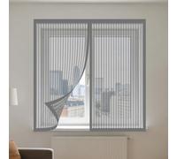 Mosquitera Ventana 135 x 150 cm Imanes Se Cierran Automáticamente Mosquitera Ventana Malla Contra Insectos Fácil de Limpiar para Balcón Corredera Terraza, Gris