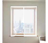 Mosquitera Ventana 135 x 150 cm sin Taladrar Ni Atornillar Mosquitera Ventana Malla Contra Insectos Fácil de Ensamblar Autoadhesivo Adecuada para Decoración Del Hogar, Blanco
