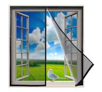 Mosquitera Ventana 225x130cm Magnetica Corredera, Cortina Mosquiteras Magnética para Puertas Abatible Balcón Puerta Corredera de Patio, Fácil instalación Innovador, Negro