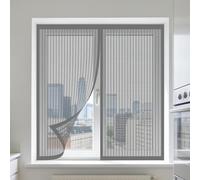 Mosquitera Ventana 50 x 105 cm Imanes Se Cierran Automáticamente Personalizar Mosquiteras Ventanas Fácil de Limpiar para Exterior Jardín Balcón Salón Casa Tienda, Gris