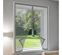 Mosquitera Ventana 50 x 120 cm Imanes Se Cierran Automáticamente Mosquitera Ventana Malla Contra Insectos Lavables para Todas Las Ventanas, Gris